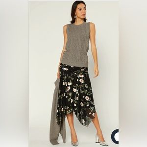 NWT! Anthropologie Current Air Floral Asymmetrical Ruched Skirt - size M
